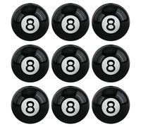 WEWAYSMILE 9Pcs 3D 8 Ball Silicone Beads for Keychain Making Unique Round Focal Beads for DIY Pens Necklace Bracelet Lanyard Making