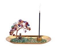WEWAYSMILE Crystal Incense Holder for Sticks, Crystal Tree Incense Sticks Holder, for Yoga, Meditation and Home Decor (Mixed Color)