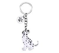 WEWAYSMILE Dog Key-Ring Keychain, Dogs Key Ring, Cute Puppy Metal Key Ring, for Decor Car Keyring Tag Personalised Gift, Long 4.47 inches/11.35cm (Dalmatians)