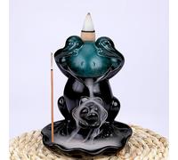 WEWAYSMILE Frog Backflow Incense Burner, Waterfall Backflow Incense Holder, for Home Office Yoga Home Fragrance Decor Accessories(Frog/Don't Look)