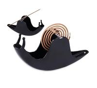 WEWAYSMILE Snail Mosquito Coil Holder, Snail Mosquito Coil Incense Holder, Incense Ash Catcher with Snail for Home Office Yoga Home Fragrance Decor Accessories(Black)