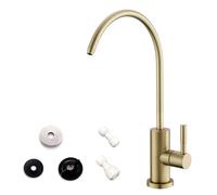 WEWE Gold Kitchen Water Filter Faucet, Stainless Steel, Reverse Osmosis or Water Filtration System, Beverage Non-Air Gap, 360 Swivel, 1.8 GPM, Single Hole, Deck Mount, Gold Finish