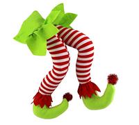 WEWILL 20'' Christmas Elf Legs Tree Decorations Stuffed Elf Leg for Xmas Home Party Tree Fireplace Ornaments (Green)