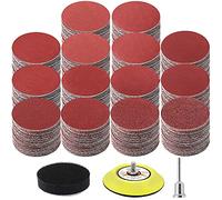 WEWINK PLUS 320PCS 75mm Sanding Discs, 40-2000 Grit Hook and Loop 3 Inch Sandpaper Assortment with 1/8” Shank Backer Plate and Buffing Pad for Drill Sander Attachment, Wood, Grinder Rotary Tools