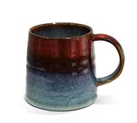 wewlink Large Ceramic Coffee Mug, Pottery Mug,Tea Cup for Office and Home,Handmade Pottery Coffee Mugs,16.5 Oz,Dishwasher and Microwave Safe,kiln altered glaze craft (Red)