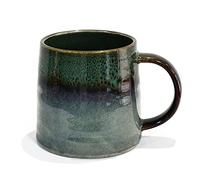 wewlink Large Ceramic Coffee Mug, Pottery Mug,Tea Cup for Office and Home,Handmade Pottery Coffee Mugs,16.5 Oz,Dishwasher and Microwave Safe,kiln altered glaze craft (Dark Green)