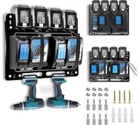 Wewod Wall Mount for Makita Battery, Heavy-Duty 4 pcs Batteries 14.4 V/18 V for Makita, DC18RC/DC18RD Charger Base and Power Drill, Ordered by Garage, Wall Mount for Makita Batteries and Chargers