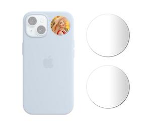 WEWOGA 2 x 1.2 inch adhesive mirror selfie back camera for phone photo video selfie vlog accessories compatible for iPhone 17 16 15 14 13 12, compatible for Android
