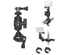 WEWOGA Motorcycle Handlebar Mount compatible for Insta360 X5-X, 6CM Bike Mirror Clamp with 360° Rotation Ball Head Bracket for 0.28"-1.41" Pole Holder compatible for GoPro 12-3, Osmo Nano, Osmo 360