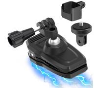 WEWOGA Osmo Pocket 3 Magnetic Backpack Mount compatible for GoPro Hero 12-3 Action Cameras-360°Rotatable Clip-On Strap Holder Compatible with Insta360 X5/X4/X3/X2/X Hands-Free Vlogging Accessories