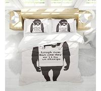 Wewoo Home Black White Duvet Cover Set Banksy Graffiti Monkey Comforter Cover Set 3 PCS with Zipper Closure & Corner Ties Including 2 Pillowcases Single XL