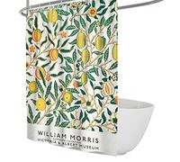 Wewoo Home Fruit Pomegranate Prints Shower Curtains William Morris Pattern Bathroom Curtain Easy Care Quick Dry Shower Curtain Set with Hooks W150xL180cm