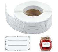 WEXFFU 600PCS Labels for Jars, 30 x 50 mm Kitchen White Labels Stickers Roll, Writable Self Adhesive Label Sticker Paper for Labelling Jars, Jam, Bottles, Parcels & More