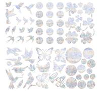 WEXFFU 68 Rainbow Window Clings, 3D Anti Collision Window Decals, Rainbow Window, Static ClingRainbow Vinyl, Stop Birds Flying Into Windows Bird Strike Prevention Glass Door Windows Stickers (68)