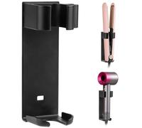 WEXFFU Straightener Holder, Hair Straightener Holder Metal No Drilling Required, Shelf Bracket Stand Hanger Organizer Blow Storage with Cable Tidy Rack for Dressing Bathroom Barber Shops