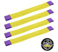 WEXFFU Wheel Securing Link Straps, 4pcs Wheel Tie Down Straps For Transporter & Trailer With 1t Tension 6t Breaking Capacity, Wheels Tie Down Straps For Vehicle Recovery Vehicle Trailer