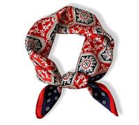 Weximil 100% Mulberry Silk Neck Scarf - 21'' x 21'' Lightweight Neckerchief - Women Men Small Square Digital Printed Scarves, 065, S