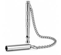 Wexrinqa Silent Dog Whistle Ultrasonic Adjustable Frequency Anti Barking Training Whistle, Stainless Steel Recall Whistle with Chain for Dogs, Stop Barking & Obedience Training Tool