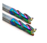 WEXWE Tools Carbide Roughing End Mill Square Carbide End Mills for Aluminum Cutting, 3 Flute 4mm Shank (D4-50L 3F 2PCS)