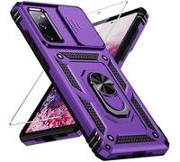 Weycolor for Samsung Galaxy S20 FE 5G Case with Camera Lens Cover, HD Screen Protector, 10 FT Military Grade Drop Protection, Magnetic Ring Holder Kickstand Protective Phone Case, Deep Purple