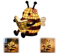 WEYFHNK Bee Reading Light, Warm Bee Statue Night Light, Cute Book Light for Reading at Night, Indoor Reading Books Nightlight for Book Lover Gift (1)