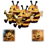 WEYFHNK Bee Reading Light, Warm Bee Statue Night Light, Cute Book Light for Reading at Night, Indoor Reading Books Nightlight for Book Lover Gift (3)