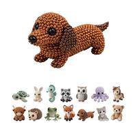 WEYFHNK DIY Animal Beading Kit, Tiny 3D Beaded Animal DIY Set, with Colorful Beads and Instructions, Bead Embroidery Kits, Creative Arts & Crafts Gift for Adults & Beginners (A)