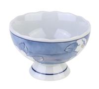 WEYIMVTO Ceramic bowls, Ceramic Fruit Bowl,Japanese Style Bowl Ice Cream Dessert Cups Pottery Bowls Noodles Bowl Footed Trifle Bowl Japanese Rice Bowls(Blue)