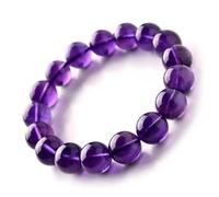 WEYIMVTO crystal bracelet, Amethyst Round Beads Bracelet,Natural Quartz Crystal 14mm(13mm)