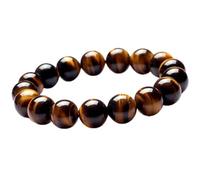 WEYIMVTO crystal bracelet, Natural Tiger Eye Stone Bracelet, Crystals Stretch Beaded(12mm)