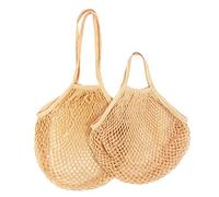 WEYIMVTO Fruit net Bags, 1pcs Reusable Shopping Bags Portable Net Bag Fruit Vegetable Storage Eco-Friendly Cotton Foldable Mesh Bag, for Shopping Tote(Light Orange 18,S 10x35x38cm)