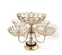 WEYIMVTO Fruit tray, Light Luxury Style,Multi-Layer Crystal Glass Candy Plate,Home Living Room,Coffee Table Decorations Decorative Fruit Basket Pla