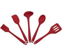 WEYIMVTO Kitchen Utensil Set Silicone Utensils Set Kitchen Heat Resistant Cooking Utensils Set No Scratch Easy to Clean Kitchenware Kitchen Tools for Cooking 5PCS Cooking Utensils Sets(Red)