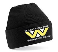 Weyland Yutani Corp Inspired by Alien Embroidered Beanie Hat Black