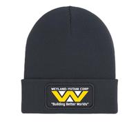 Weyland Yutani Corp Logo Inspired by Alien Printed Front Panel Beanie Hat Graphite