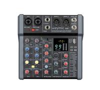 Weymic A-Series Professional Mixer for Recording DJ Stage Karaoke Music Application w/ 99 DSP Effect USB Drive for Computer Recording Input, XLR Microphone Jack, 48V Power for Professional (6-Channel)
