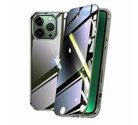 WEYNRBOX Privacy Case for iPhone 11 Pro Max Magnetic Cover, Anti-peep Tempered Glass Double-sided Built-in Camera Protector, Metal Bumper 360 Full Cover Anti-Spy Phone 6.5'', Green