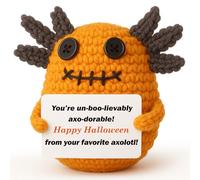 WEYON Non Candy Halloween Treats, Crochet Axolotl Décor, Trick or Treat, Halloween Goodie Bag Stuffers in Treat Bag & Boo Basket