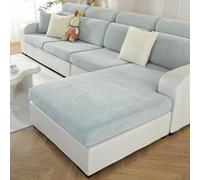 WEYOND Soft Chenille Chaise Lounge Cover, Stretch Non-Slip Sofa Cover for Left or Right-Facing Chaise Section, Universal Fit for L-Shaped or Sectional Sofa (1 Piece, Light Grey)