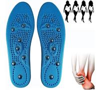 Weyot 2 Pairs Acupressure Magnetic Massage Insoles, Magnetic Therapy Insoles Shoe-Pad, Shoe Inserts with Bio-Magnets and Arch Support for Men Women,L,Blue
