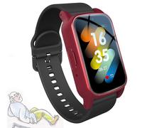 Weyot Elderly Smart Watch With Fall Detection, SOS Bracelet GPS Tracker, Fall Alert Devices for Elderly, SOS Positioning Bracelet, Personal Alarm With Emergency Assist Button,Red