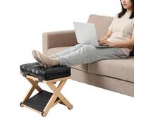 Weyot Ergonomic Footrest, Ergonomic Foot Rest for Under Desk at Work, Nursing Foot Stool, Under Desk Leg Rest, Natural Solid Wood Non-Slip Foot Stool for Office/Standing DeskBlack,13x9x10in