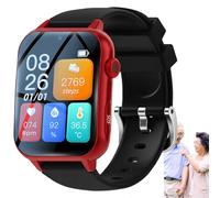 Weyot Fall Alert Devices for Elderly, Elderly Alarm Smart Watch with HD Video Call, Fall Detection Smartwatch for Seniors, IP67 Waterproof, Gifts for Parents And EldersRed,One Size