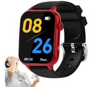 Weyot Fall Alert Devices for Elderly, Fall Detection Smart Watch for Seniors with HD Video Call, SOS Smart Bracelet, IP67 Waterproof, Gifts for Parents And EldersRed,One Size