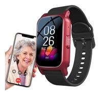Weyot Fall Detection Smart Watch, Elderly Smart Watch With Fall Detection, Video Call Geo-Fence SOS Voice Messages IP67 Waterproof Fall Alarm Watch for Dementia Alzheimer's,Red