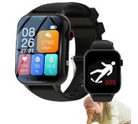 Weyot Fall Detection Smartwatch for Seniors, Elderly Alarm Smart Watch, Fall Alert Devices, SOS Smart Bracelet, Personal Alarm with Emergency Assist ButtoBlack,One Size