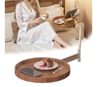 Weyot Fold Down Wall Desk, Folding Table Wall Mounted Small Round Tray, Flip-Out Design Nightstand, Extendable Space Saving Dining Table Floating Side Table Extender Shelf Wood Color,28cm