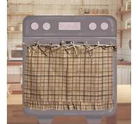 Weyot Handmade Farmhouse Oven Skirt, Handmade Oven Curtain Bohemia Kitchen Décor, Ribbon Ties, Tabs & Ruffled Trim Decorative, Cabinet Dish Washer Hidden Curtains Yellow,30x22in
