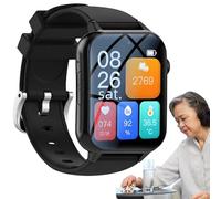 Weyot SOS Smart Bracelet for Elderly, Fall Alert Devices, Elderly Alarm Smart Watch, Fall Detection Smartwatch for Seniors, Personal Alarm with Emergency Assist ButtonBlack,One Size