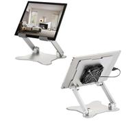 WEYRXIXO Surface Pro Stand, iPad Cooler,Cooling Pad,Aluminum Sturdy Tablet Stand Holder with Quiet Fan for Microsoft Surface Tablets,iPad Series,Samsung Galaxy Tabs-Up to 15-in Tablets